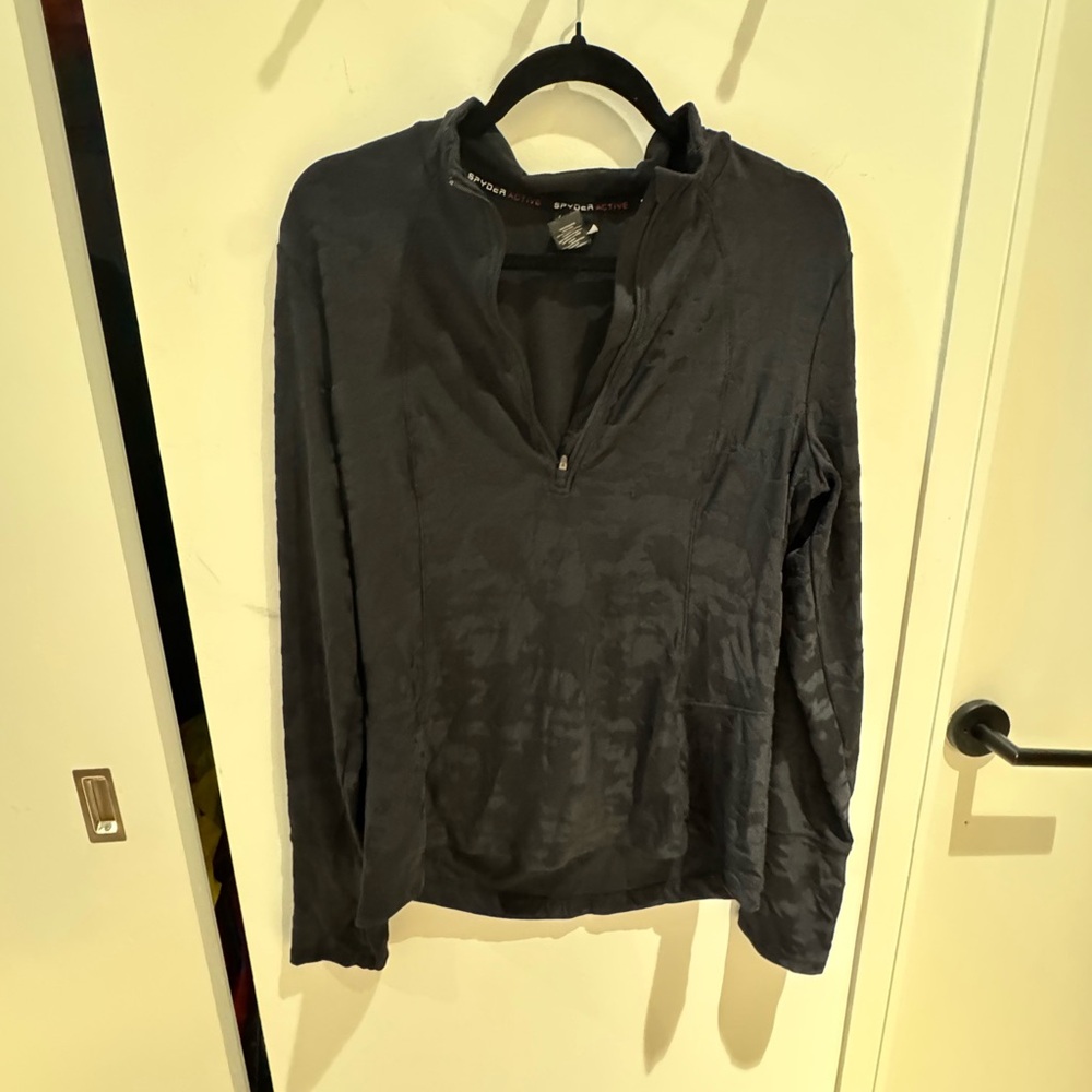 Spyder Women's Black Quarter-Zip camo long sleeve top sz L